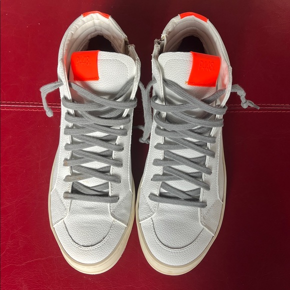 P448 Skate Recycled White Orange High Women's Size 39 or 8.5 - Picture 4 of 9